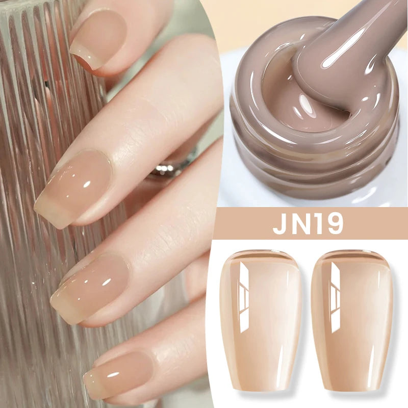 BORN PRETTY 10ml Milky White Jelly Nude Gel Nail Polish – White Translucent Soak Off Gel