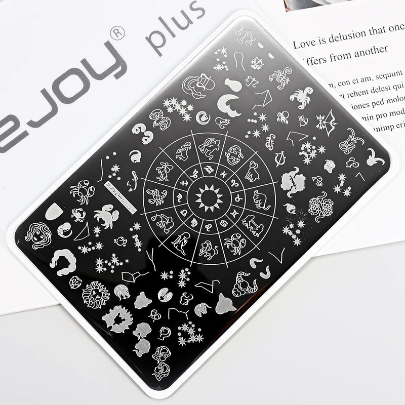 Large Geometry Nail Stamping Plate – Stainless Steel Template for Nail Art