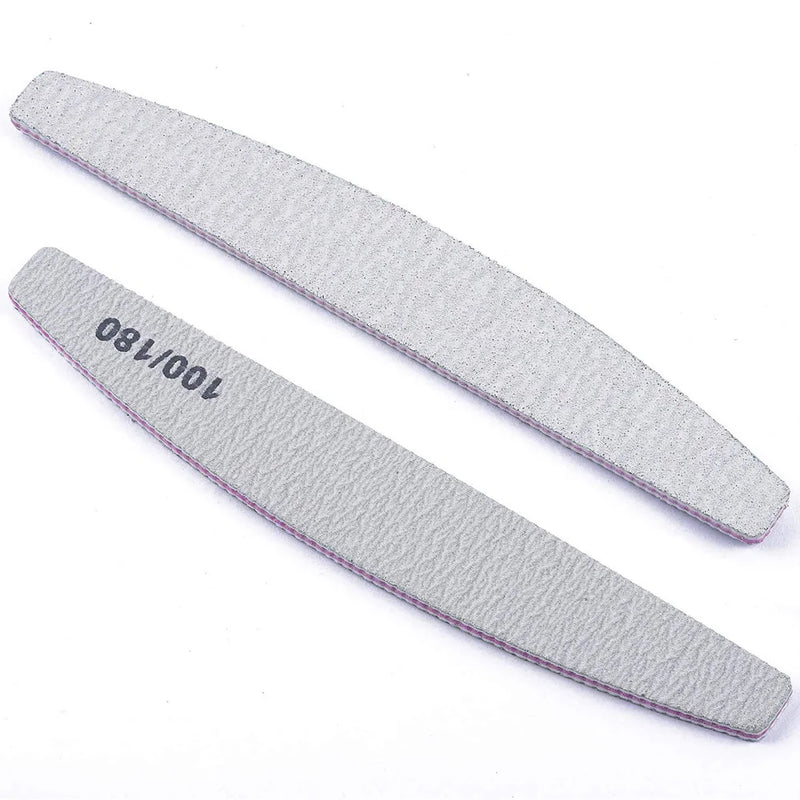 5PCS Professional Nail File Set – 80/100 Grit Double-Sided Sandpaper Buffer for Manicure
