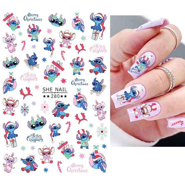 1pc Cartoon Mini Nail Stickers – 3D Cartoon Decal Stickers for Nail Art Decorations