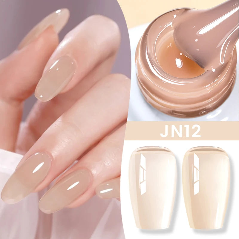 BORN PRETTY 10ml Milky White Jelly Nude Gel Nail Polish – White Translucent Soak Off Gel