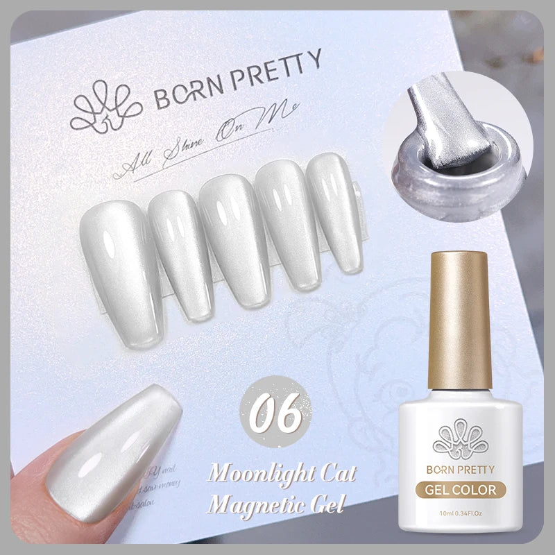 BORN PRETTY 10ml Silver Water Light Cat Magnetic Gel Nail Polish – Semi Permanent