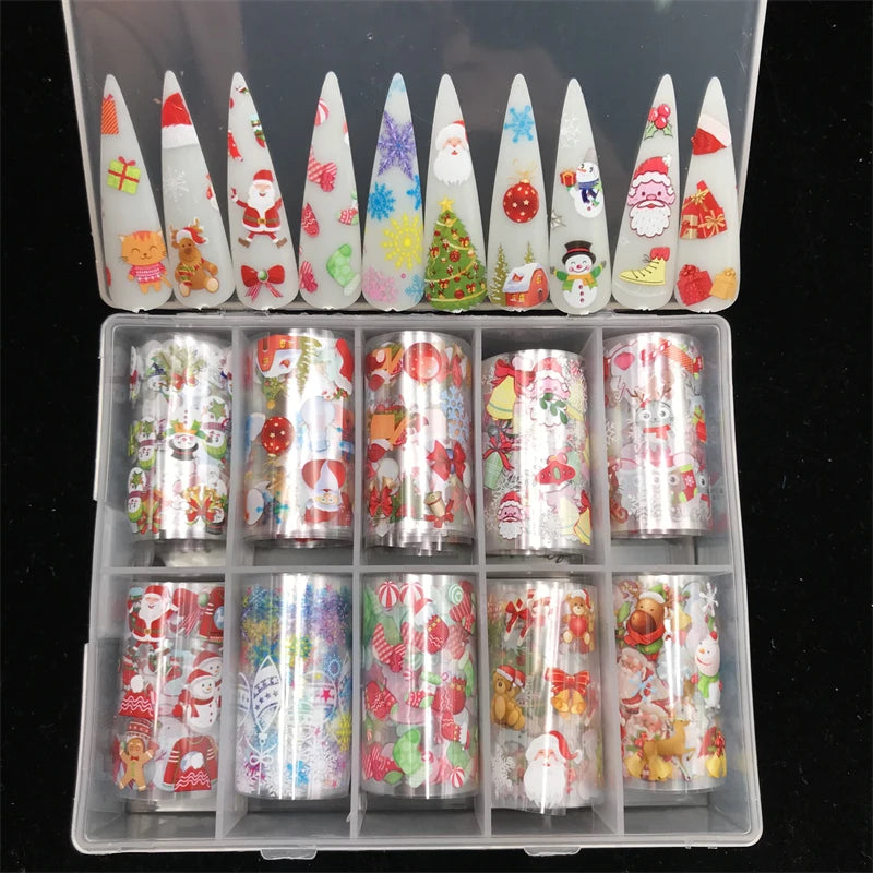 New Flower Nail Foils for Transfer Paper Stickers Floral Adhesive Fruit Nails Wraps Fish DIY Water