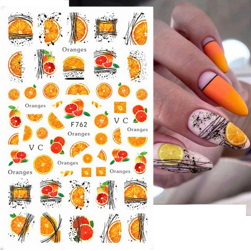 3D Fashion Poster Portrait Flower Nail Art Stickers – DIY Nail Decals