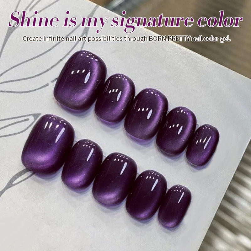 BORN PRETTY 10ml Purple Water Light Cat Magnetic Gel Polish – Soak Off UV LED Varnish