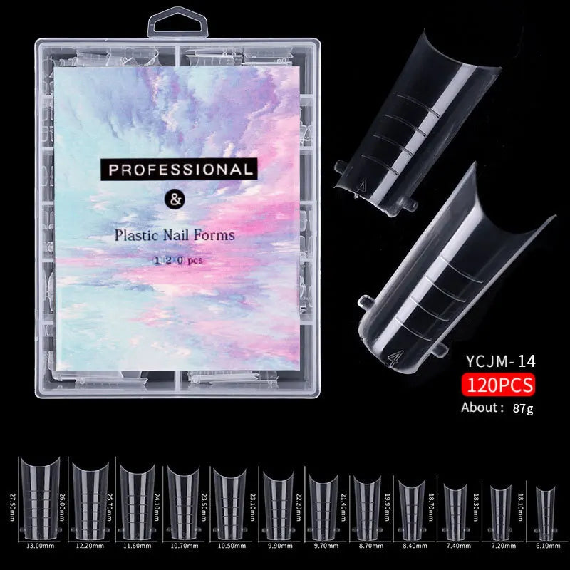 MISSCHEERING 120Pcs Transparent Fake Nails – Full Coverage Acrylic French Nail Tips