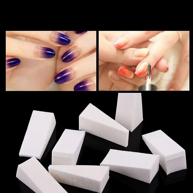 20/50Pcs White Triangle Soft Sponge Nail Brush – Gradient Effect Gel Painting & DIY Manicure Tool