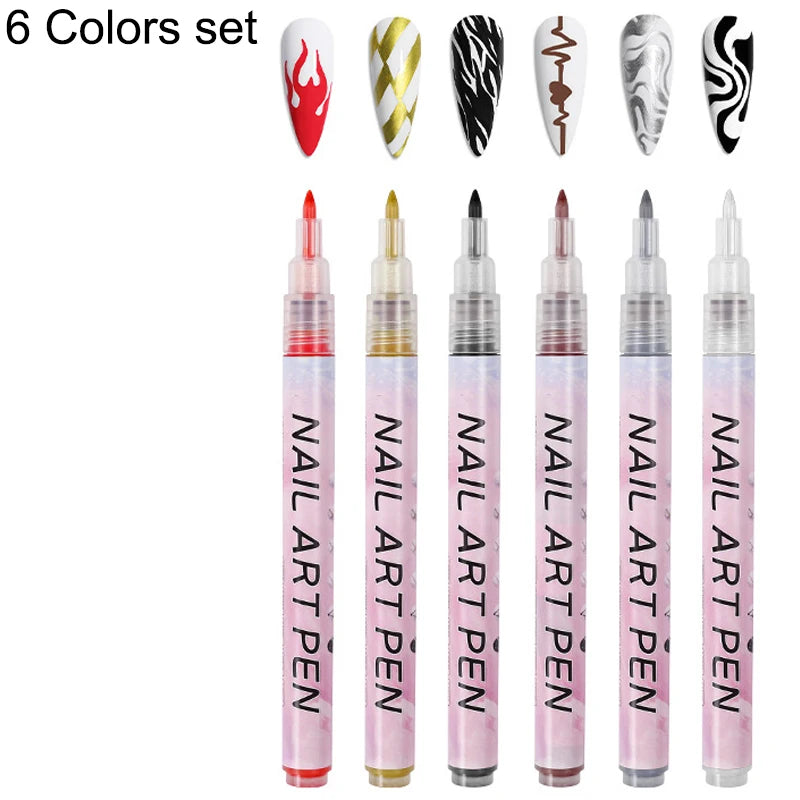 Waterproof Nail Art Drawing Pens – Acrylic Liner for DIY 3D Designs, Fine Patterns & Graffiti