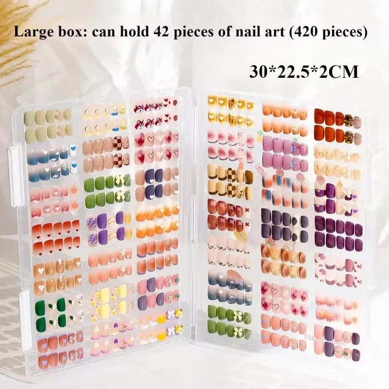 Transparent Nail Art Storage Book – Dustproof Display for Nail Designs