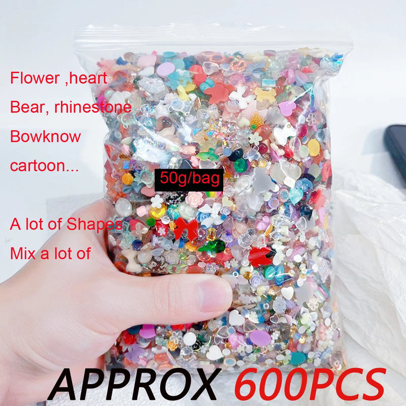 10,000PCS Mini Nail Rhinestones – Mixed Colours Glitter Crystal Stones Flatback Nail Charms