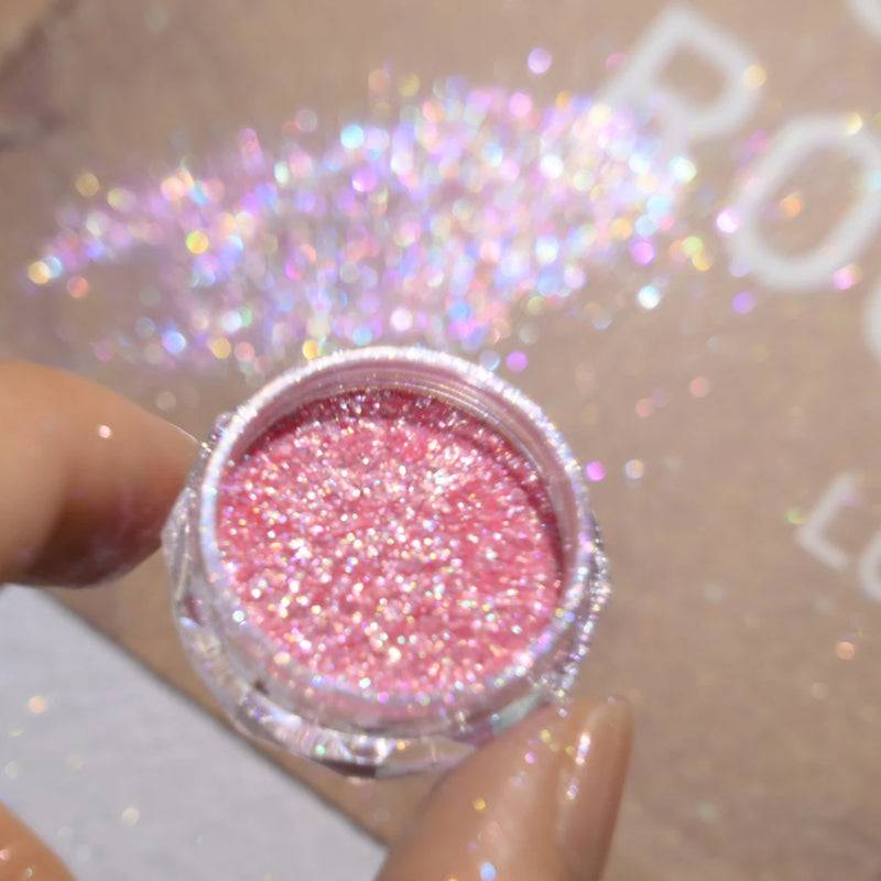 Gold Opal Nail Powder – Mermaid Glitter, Iridescent Chrome Flakes for Stunning Manicure Decorations