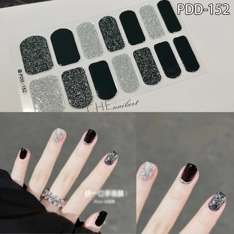 Full Cover Gel Nail Wraps – Easy Adhesive Press-On Nail Stickers in Various Colours