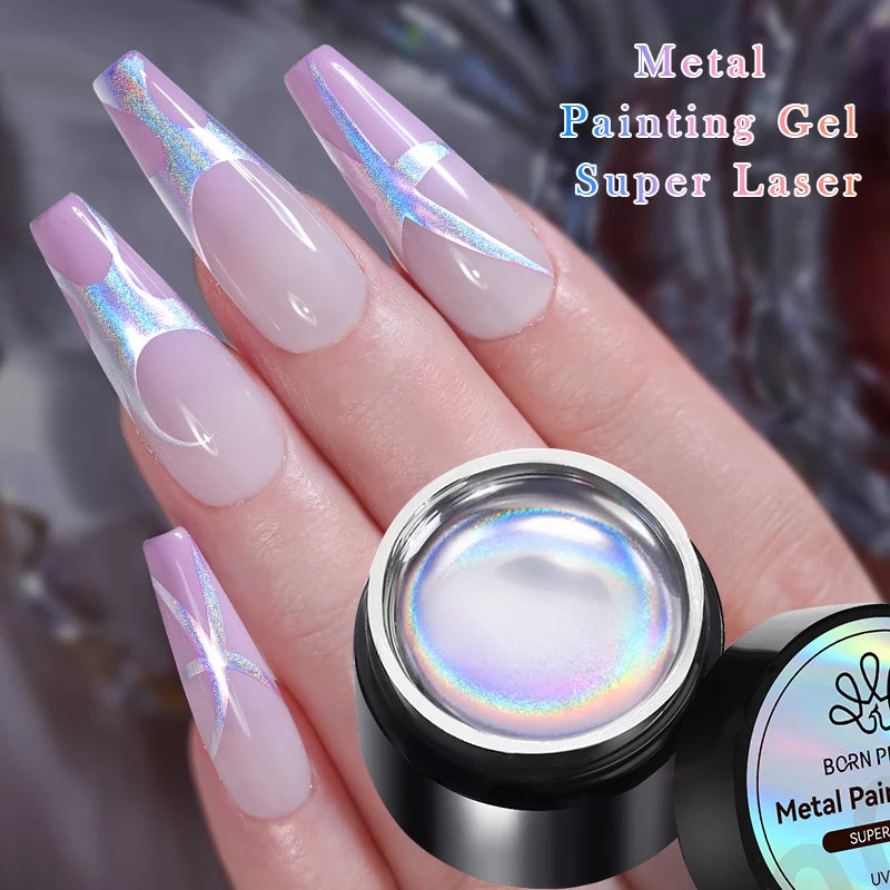 BORN PRETTY Metallic Painting Gel Polish – Gold & Silver Mirror Effect and other Colours