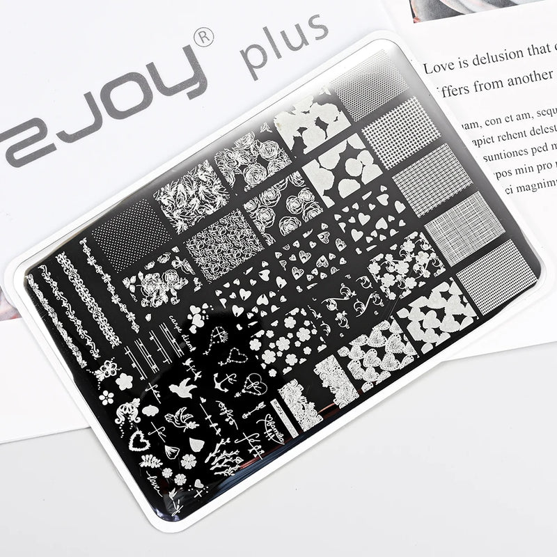 Large Geometry Nail Stamping Plate – Stainless Steel Template for Nail Art